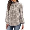 image:imageWIHOLL Long Sleeve Shirts for Women Mock Neck Tops Pleated Front Blouses Dressy Casual Spring Fall Clothes 2026 Fashion03  Beige Black