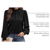 image:imageWIHOLL Long Sleeve Shirts for Women Mock Neck Tops Pleated Front Blouses Dressy Casual Spring Fall Clothes 2026 Fashion03  Black