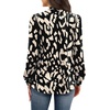 image:imageWIHOLL Long Sleeve Shirts for Women Mock Neck Tops Pleated Front Blouses Dressy Casual Spring Fall Clothes 2026 Fashion03  Black Beige Leopard
