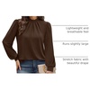 image:imageWIHOLL Long Sleeve Shirts for Women Mock Neck Tops Pleated Front Blouses Dressy Casual Spring Fall Clothes 2026 Fashion03  Brown