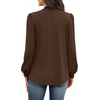 image:imageWIHOLL Long Sleeve Shirts for Women Mock Neck Tops Pleated Front Blouses Dressy Casual Spring Fall Clothes 2026 Fashion03  Brown