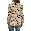 image:imageWIHOLL Long Sleeve Shirts for Women Mock Neck Tops Pleated Front Blouses Dressy Casual Spring Fall Clothes 2026 Fashion03  Taupe Black Dots