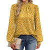 image:imageWIHOLL Long Sleeve Shirts for Women Mock Neck Tops Pleated Front Blouses Dressy Casual Spring Fall Clothes 2026 Fashion03  Yellow Polka Dots