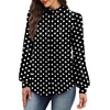 image:imageWIHOLL Long Sleeve Shirts for Women Mock Neck Tops Pleated Front Blouses Dressy Casual Spring Fall Clothes 2026 Fashion04  Black Polka Dot