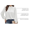 image:imageWIHOLL Long Sleeve Shirts for Women Mock Neck Tops Pleated Front Blouses Dressy Casual Spring Fall Clothes 2026 Fashion04  White