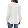 image:imageWIHOLL Long Sleeve Shirts for Women Mock Neck Tops Pleated Front Blouses Dressy Casual Spring Fall Clothes 2026 Fashion04  White