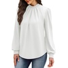 image:imageWIHOLL Long Sleeve Shirts for Women Mock Neck Tops Pleated Front Blouses Dressy Casual Spring Fall Clothes 2026 Fashion04  White