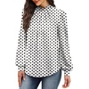 image:imageWIHOLL Long Sleeve Shirts for Women Mock Neck Tops Pleated Front Blouses Dressy Casual Spring Fall Clothes 2026 Fashion04  White Polka Dot