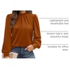 image:imageWIHOLL Long Sleeve Shirts for Women Mock Neck Tops Pleated Front Blouses Dressy Casual Spring Fall Clothes 2026 Fashion05  Caramel