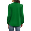 image:imageWIHOLL Long Sleeve Shirts for Women Mock Neck Tops Pleated Front Blouses Dressy Casual Spring Fall Clothes 2026 Fashion06  Green