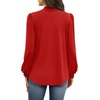 image:imageWIHOLL Long Sleeve Shirts for Women Mock Neck Tops Pleated Front Blouses Dressy Casual Spring Fall Clothes 2026 Fashion08  Red