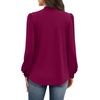 image:imageWIHOLL Long Sleeve Shirts for Women Mock Neck Tops Pleated Front Blouses Dressy Casual Spring Fall Clothes 2026 Fashion09  Purple Red