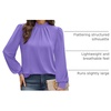image:imageWIHOLL Long Sleeve Shirts for Women Mock Neck Tops Pleated Front Blouses Dressy Casual Spring Fall Clothes 2026 Fashion11  Purple