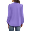 image:imageWIHOLL Long Sleeve Shirts for Women Mock Neck Tops Pleated Front Blouses Dressy Casual Spring Fall Clothes 2026 Fashion11  Purple