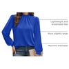image:imageWIHOLL Long Sleeve Shirts for Women Mock Neck Tops Pleated Front Blouses Dressy Casual Spring Fall Clothes 2026 Fashion12  Blue