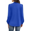 image:imageWIHOLL Long Sleeve Shirts for Women Mock Neck Tops Pleated Front Blouses Dressy Casual Spring Fall Clothes 2026 Fashion12  Blue
