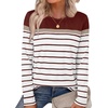 image:imageWIHOLL Long Sleeve Shirts for Women Stripe Tops Fall Fashion Outfits 2026  Womens TopsFall ClothesT shirtClothingTrendyTeacherSchoolCuteCozyDressyBohoWinterCowboy ChicBusiness CasualRed