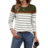 image:imageWIHOLL Long Sleeve Shirts for Women Stripe Tops Fall Fashion Outfits 2026  Womens TopsFall ClothesT shirtClothingTrendyTeacherSchoolCuteCozyDressyBohoWinterCowboy ChicBusiness CasualGreen