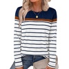 image:imageWIHOLL Long Sleeve Shirts for Women Stripe Tops Fall Fashion Outfits 2026  Womens TopsFall ClothesT shirtClothingTrendyTeacherSchoolCuteCozyDressyBohoWinterCowboy ChicBusiness CasualBlue