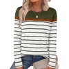 image:imageWIHOLL Long Sleeve Shirts for Women Stripe Tops Fall Fashion Outfits 2026  Womens TopsFall ClothesT shirtClothingTrendyTeacherSchoolCuteCozyDressyBohoWinterCowboy ChicBusiness CasualGreen