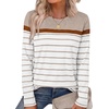 image:imageWIHOLL Long Sleeve Shirts for Women Stripe Tops Fall Fashion Outfits 2026  Womens TopsFall ClothesT shirtClothingTrendyTeacherSchoolCuteCozyDressyBohoWinterCowboy ChicBusiness CasualBeige