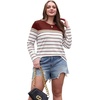 image:imageWIHOLL Long Sleeve Shirts for Women Stripe Tops Fall Fashion Outfits 2026  Womens TopsFall ClothesT shirtClothingTrendyTeacherSchoolCuteCozyDressyBohoWinterCowboy ChicBusiness CasualRed