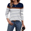 image:imageWIHOLL Long Sleeve Shirts for Women Stripe Tops Fall Fashion Outfits 2026  Womens TopsFall ClothesT shirtClothingTrendyTeacherSchoolCuteCozyDressyBohoWinterCowboy ChicBusiness CasualBlue