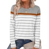 image:imageWIHOLL Long Sleeve Shirts for Women Stripe Tops Fall Fashion Outfits 2026  Womens TopsFall ClothesT shirtClothingTrendyTeacherSchoolCuteCozyDressyBohoWinterCowboy ChicBusiness CasualGrey