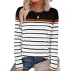 image:imageWIHOLL Long Sleeve Shirts for Women Stripe Tops Fall Fashion Outfits 2026  Womens TopsFall ClothesT shirtClothingTrendyTeacherSchoolCuteCozyDressyBohoWinterCowboy ChicBusiness CasualBlack