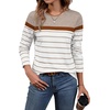 image:imageWIHOLL Long Sleeve Shirts for Women Stripe Tops Fall Fashion Outfits 2026  Womens TopsFall ClothesT shirtClothingTrendyTeacherSchoolCuteCozyDressyBohoWinterCowboy ChicBusiness CasualBeige
