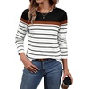 image:imageWIHOLL Long Sleeve Shirts for Women Stripe Tops Fall Fashion Outfits 2026  Womens TopsFall ClothesT shirtClothingTrendyTeacherSchoolCuteCozyDressyBohoWinterCowboy ChicBusiness CasualBlack