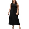 image:imageWIHOLL Summer Dresses Babydoll Maxi Dress Empire Waist Beach Vacation Sundresses 2026 with PocketsBlack