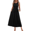 image:imageWIHOLL Summer Dresses Babydoll Maxi Dress Empire Waist Beach Vacation Sundresses 2026 with PocketsBlack