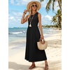 image:imageWIHOLL Summer Dresses Babydoll Maxi Dress Empire Waist Beach Vacation Sundresses 2026 with PocketsBlack