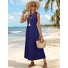 image:imageWIHOLL Summer Dresses Babydoll Maxi Dress Empire Waist Beach Vacation Sundresses 2026 with PocketsBold Navy