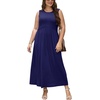 image:imageWIHOLL Summer Dresses Babydoll Maxi Dress Empire Waist Beach Vacation Sundresses 2026 with PocketsBold Navy