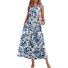 image:imageWIHOLL Summer Dresses Babydoll Maxi Dress Empire Waist Beach Vacation Sundresses 2026 with PocketsFloral Blue