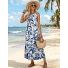image:imageWIHOLL Summer Dresses Babydoll Maxi Dress Empire Waist Beach Vacation Sundresses 2026 with PocketsFloral Blue