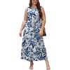 image:imageWIHOLL Summer Dresses Babydoll Maxi Dress Empire Waist Beach Vacation Sundresses 2026 with PocketsFloral Blue