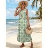 image:imageWIHOLL Summer Dresses Babydoll Maxi Dress Empire Waist Beach Vacation Sundresses 2026 with PocketsFloral Green