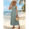 image:imageWIHOLL Summer Dresses Babydoll Maxi Dress Empire Waist Beach Vacation Sundresses 2026 with PocketsFloral Sage Green