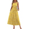 image:imageWIHOLL Summer Dresses Babydoll Maxi Dress Empire Waist Beach Vacation Sundresses 2026 with PocketsFloral Yellow