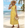 image:imageWIHOLL Summer Dresses Babydoll Maxi Dress Empire Waist Beach Vacation Sundresses 2026 with PocketsFloral Yellow