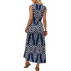 image:imageWIHOLL Summer Dresses Babydoll Maxi Dress Empire Waist Beach Vacation Sundresses 2026 with PocketsNavy Print