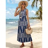 image:imageWIHOLL Summer Dresses Babydoll Maxi Dress Empire Waist Beach Vacation Sundresses 2026 with PocketsNavy Print