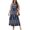 image:imageWIHOLL Summer Dresses Babydoll Maxi Dress Empire Waist Beach Vacation Sundresses 2026 with PocketsNavy Print