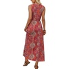 image:imageWIHOLL Summer Dresses Babydoll Maxi Dress Empire Waist Beach Vacation Sundresses 2026 with PocketsRed Boho Paisley Print