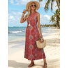 image:imageWIHOLL Summer Dresses Babydoll Maxi Dress Empire Waist Beach Vacation Sundresses 2026 with PocketsRed Boho Paisley Print