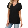 image:imageWIHOLL Summer Tops for Women 2026 Dressy Casual Short Sleeve Shirts Business Casual T Shirts Beach Vacation ClothesBlack