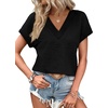 image:imageWIHOLL Summer Tops for Women 2026 Dressy Casual Short Sleeve Shirts Business Casual T Shirts Beach Vacation ClothesBlack
